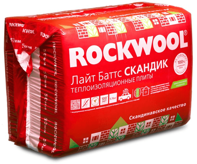 Утеплитель ROCKWOOL ЛАЙТ БАТТС СКАНДИК 800x600x50