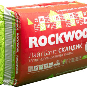 Утеплитель ROCKWOOL ЛАЙТ БАТТС СКАНДИК 800x600x100